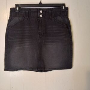 Classic Black Denim Skirt